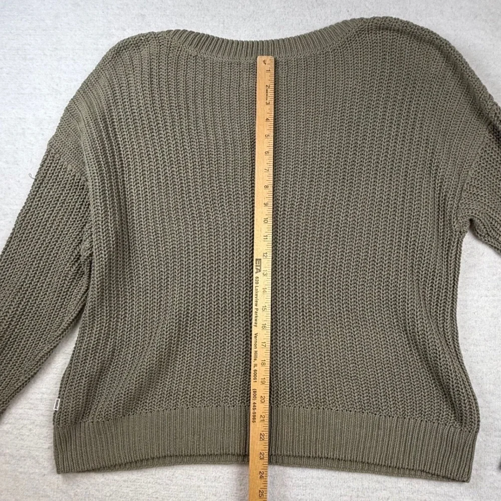 PINK Victoria's Secret Olive Green Chunky Pullover Sweater Large earthy cozy